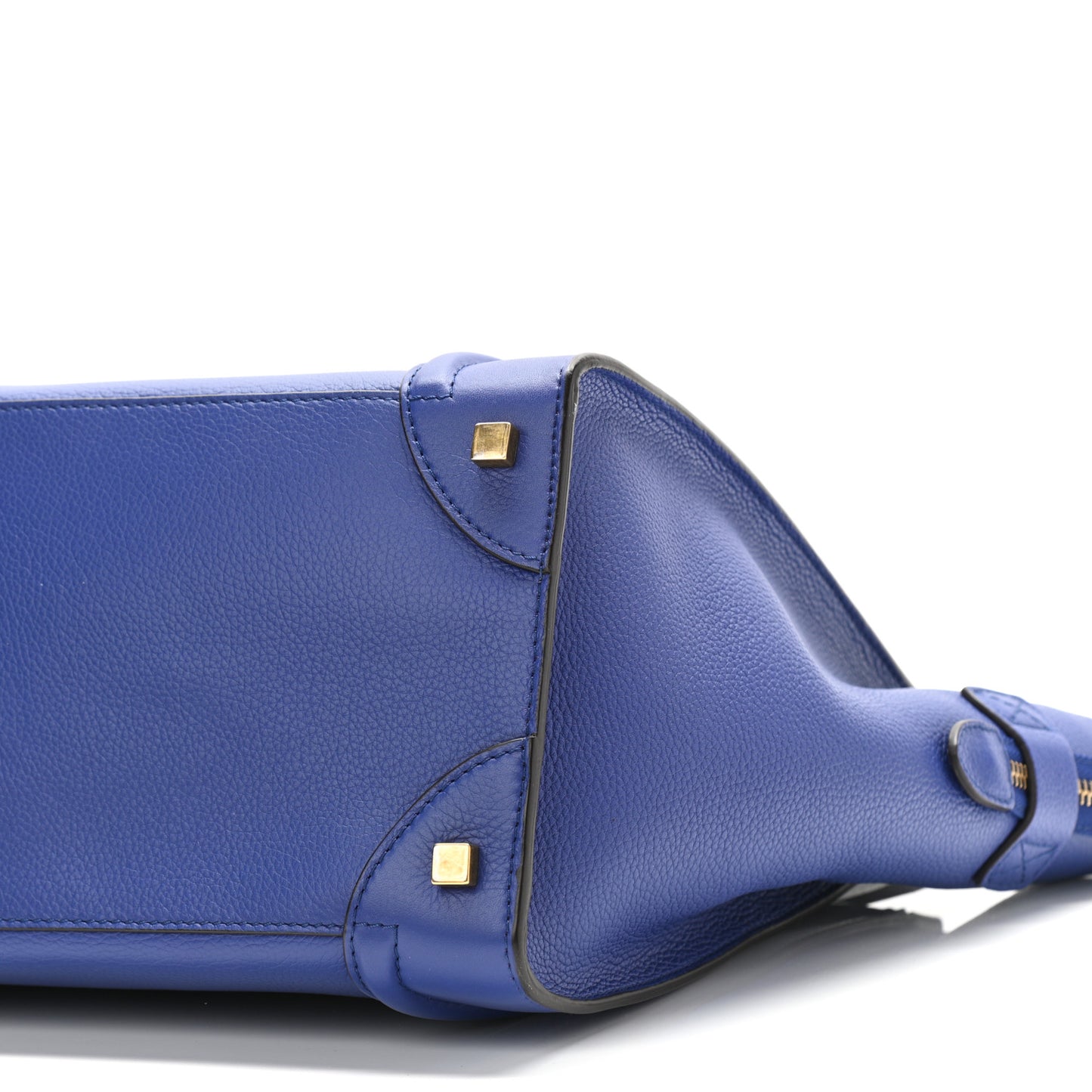 Drummed Calfskin Mini Luggage Indigo