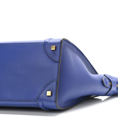 Celine Drummed Calfskin Mini Luggage Indigo 8 of 8