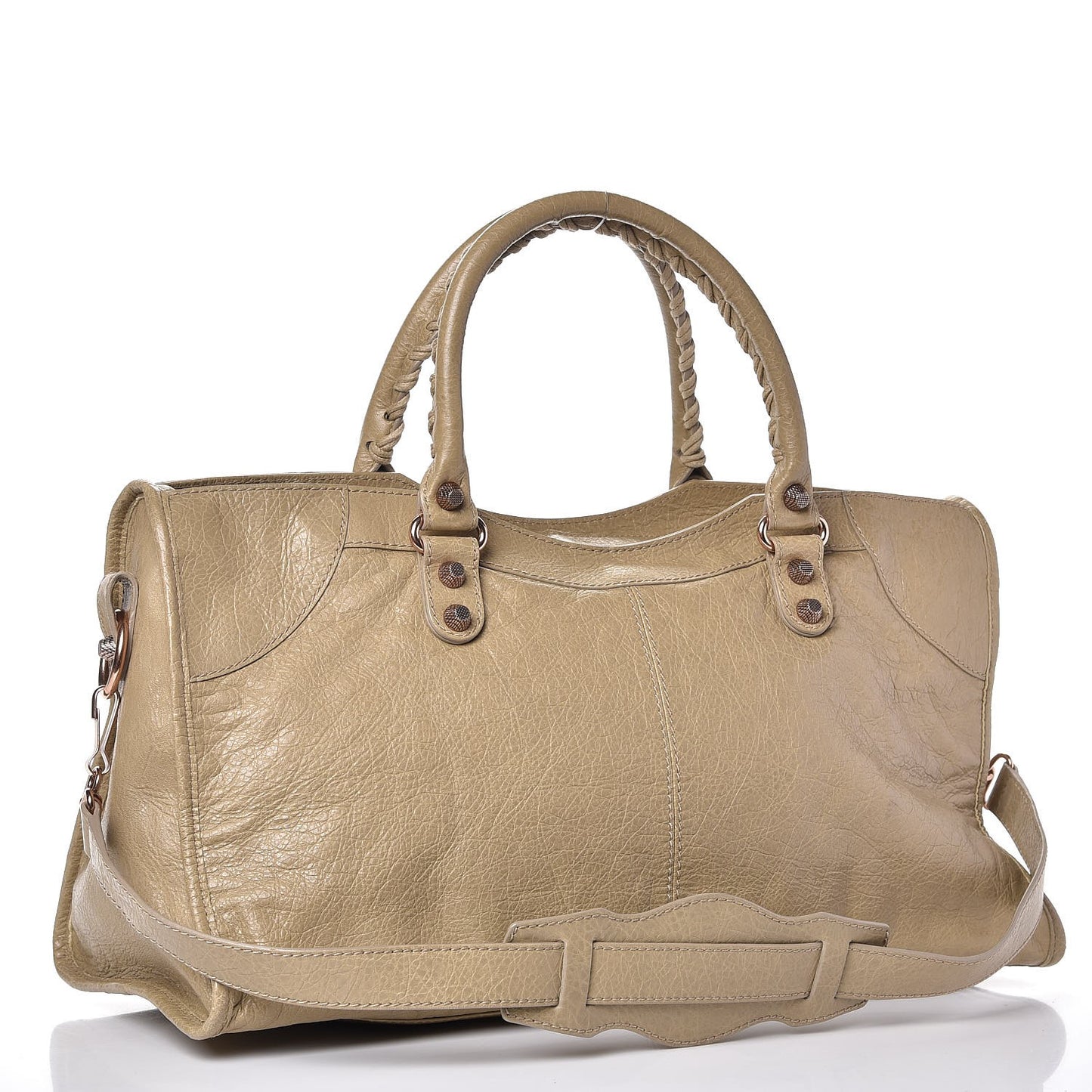 Agneau Giant 12 Rose Gold Hardware Part Time Latte Beige