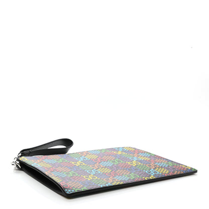 Gucci GG Supreme Monogram Psychedelic Zip Wristlet Pouch Black Multicolor 4 of 8