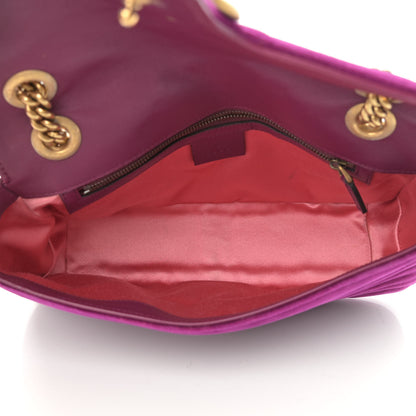 Gucci Velvet Matelasse Small GG Marmont Shoulder Bag Fuchsia Violet Cyclamen 5 of 17