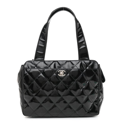 Chanel Patent Quilted Shoulder Bag Black 1 of 16