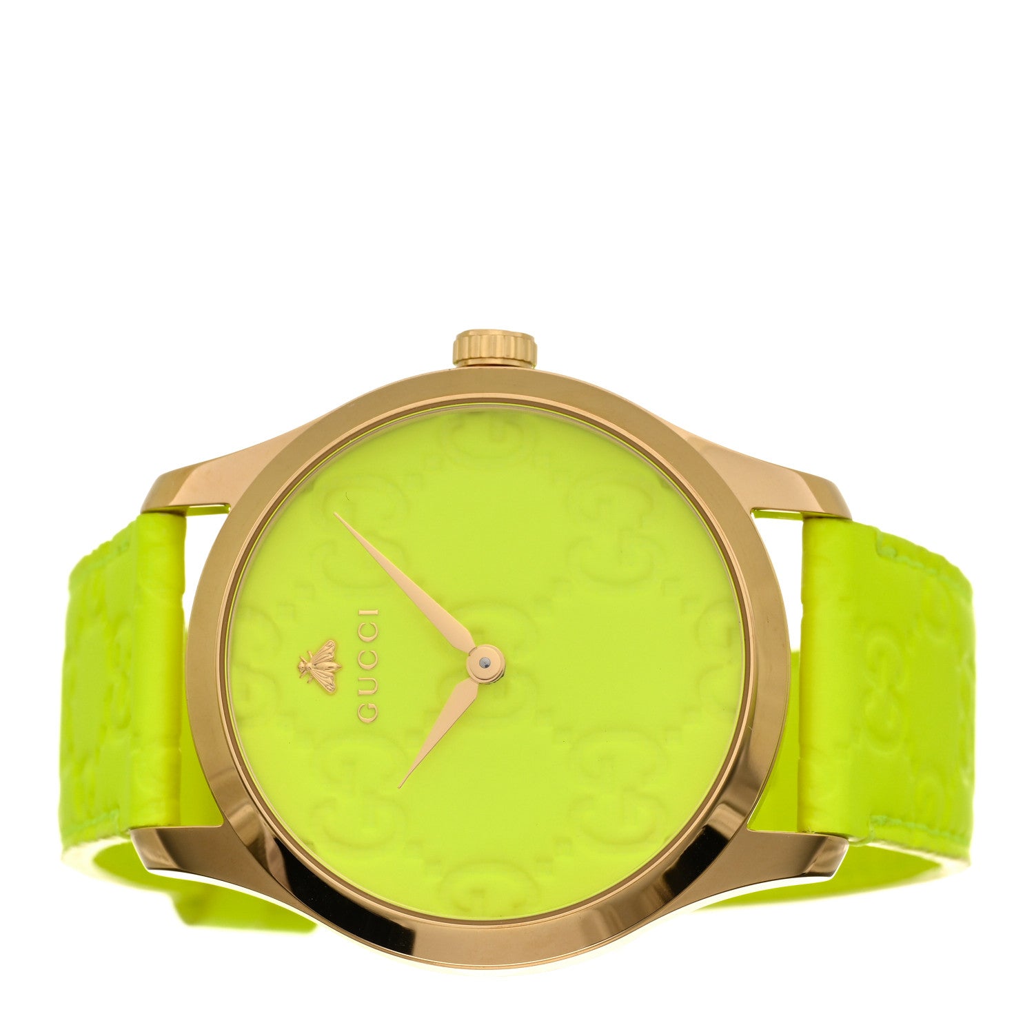 Gucci Stainless Steel Calfskin 38mm G-Timeless Quartz Watch Neon Green 2 of 4