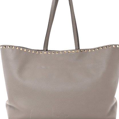 Valentino Garavani Grained Calfskin Rockstud Shoulder Tote Perla 7 of 24