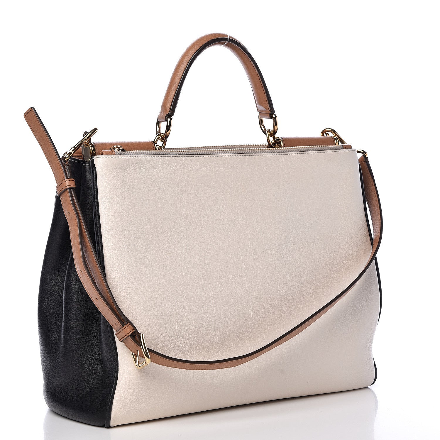 Dolce & Gabbana Dauphine Miss Sicily Double Zip Satchel Ivory Multicolor 3 of 16