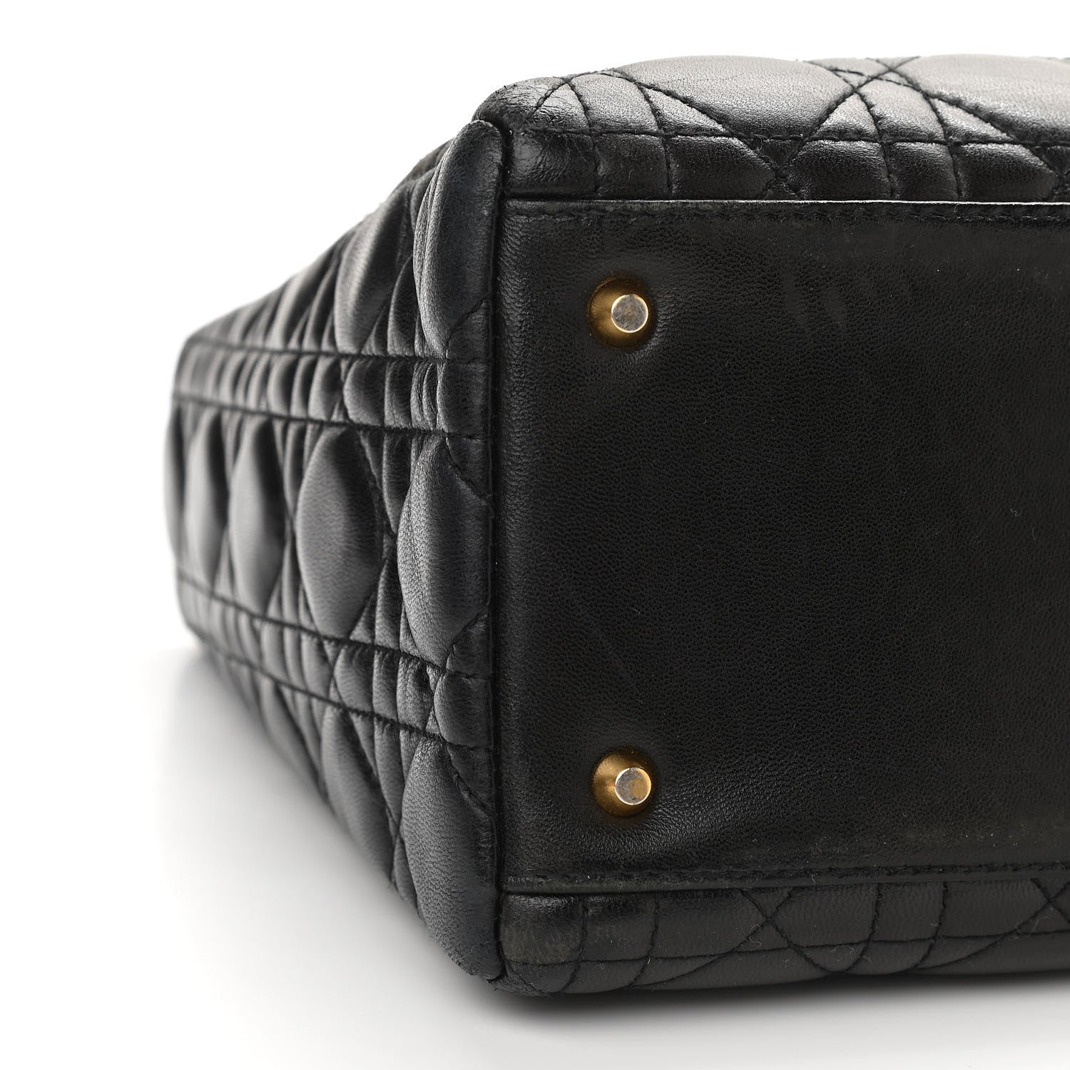 Christian Dior Lambskin Cannage Medium Lady Dior Black 9 of 10