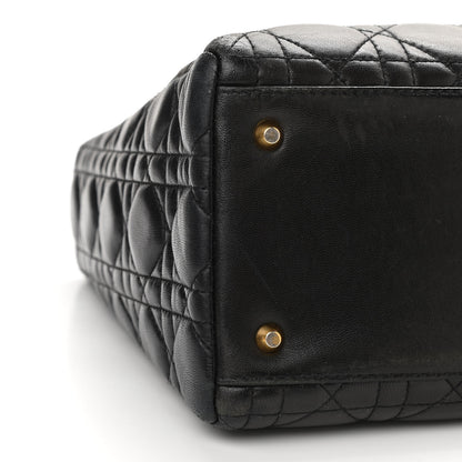 Christian Dior Lambskin Cannage Medium Lady Dior Black 9 of 10