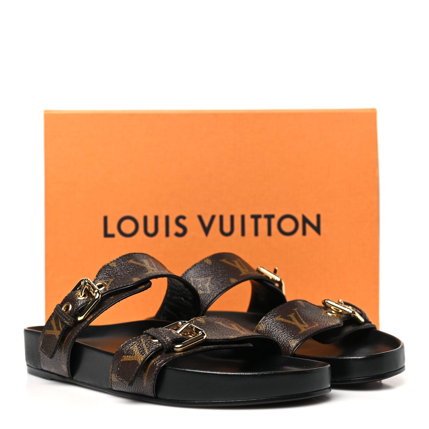 Monogram Bom Dia Mule Sandals 38 Black