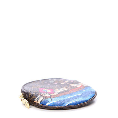 Louis Vuitton Monogram 2019 Christmas Animation Round Coin Purse Blue 3 of 7