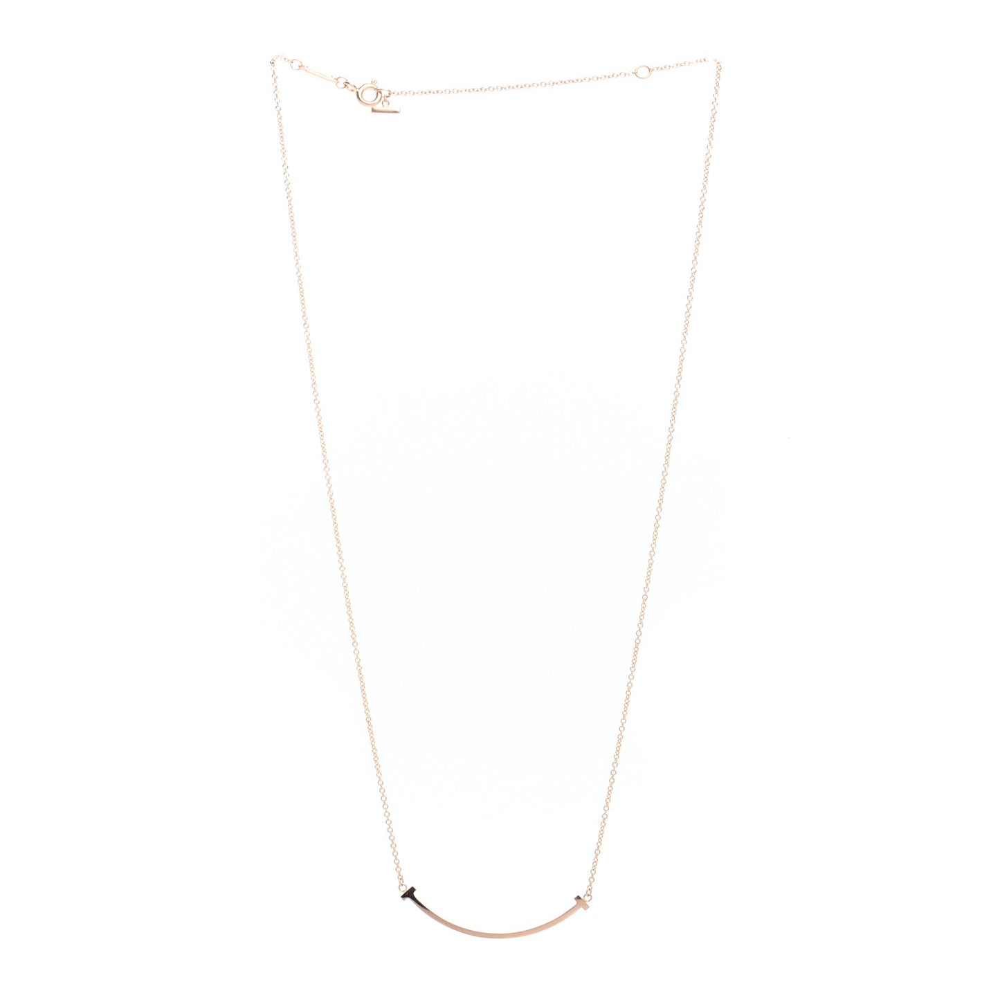 18K Rose Gold Small T Smile Pendant Necklace