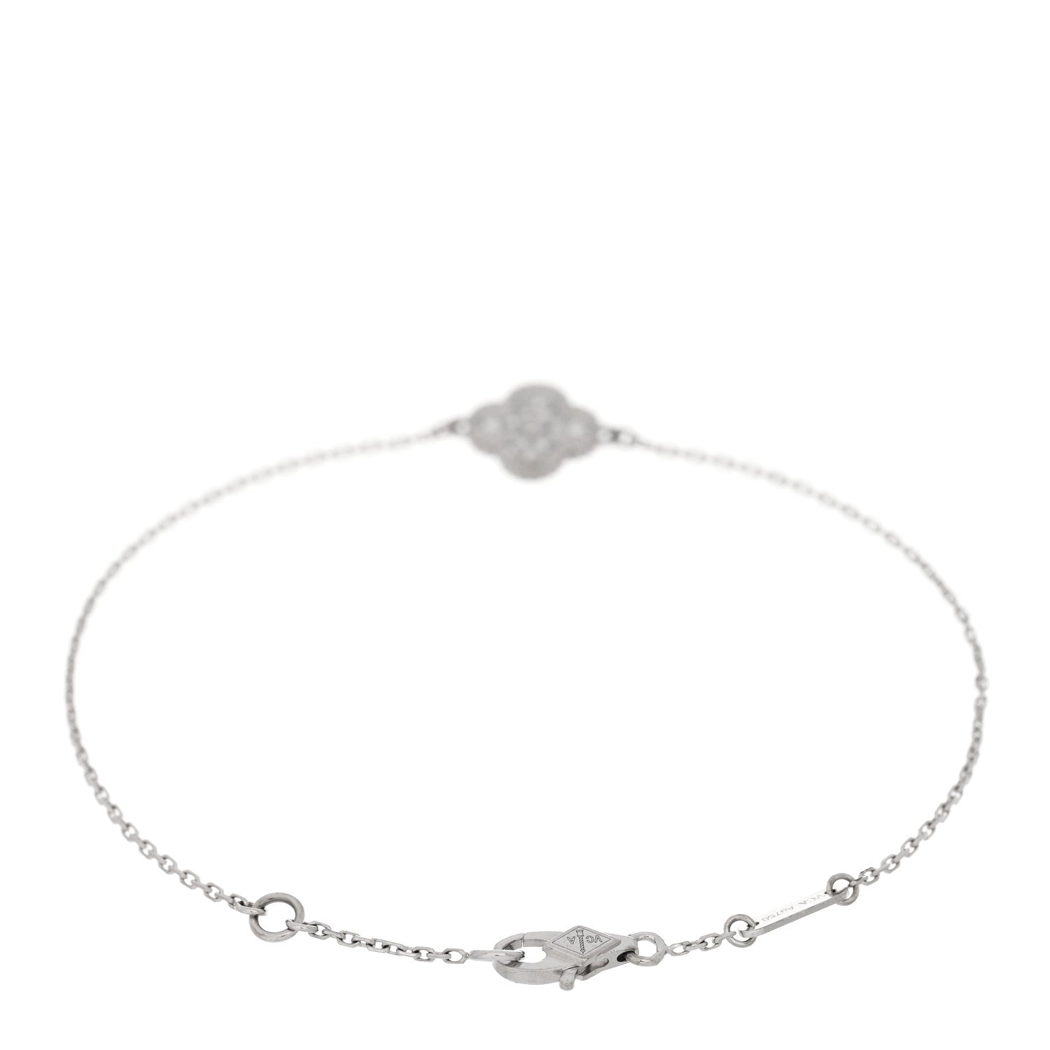 Van Cleef & Arpels 18K White Gold Diamond Sweet Alhambra Bracelet 2 of 3