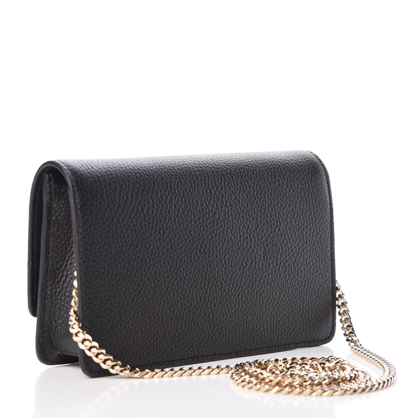 Grained Calfskin Palazzo Chain Evening Bag Black