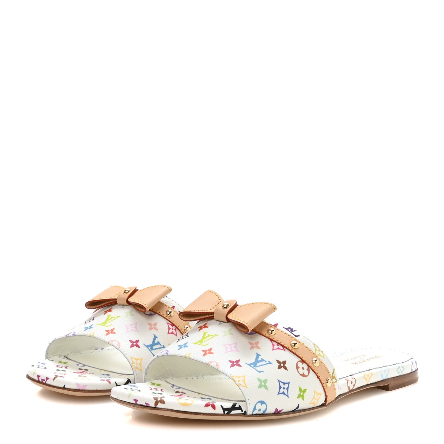 Louis Vuitton LV X TM Monogram Multicolor 6AM Flat Mule Sandals 39 White Multicolor 4 of 9