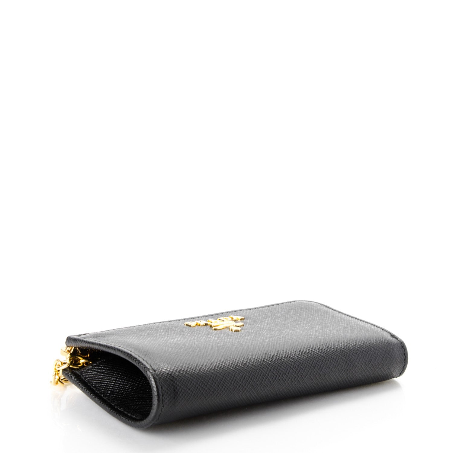 Prada Saffiano Zip Key Pouch Nero Black 4 of 7