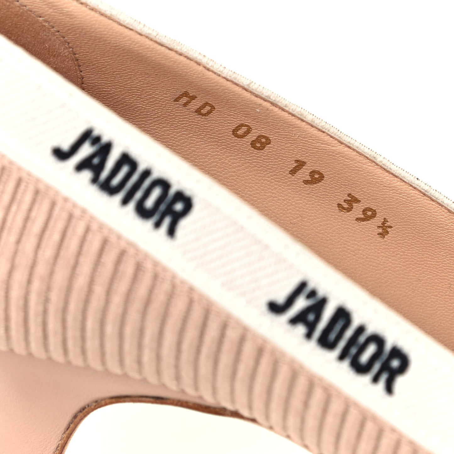 Technical Canvas Ribbon Embroidered J'Adior 65mm Pumps 39.5 Powder Nude