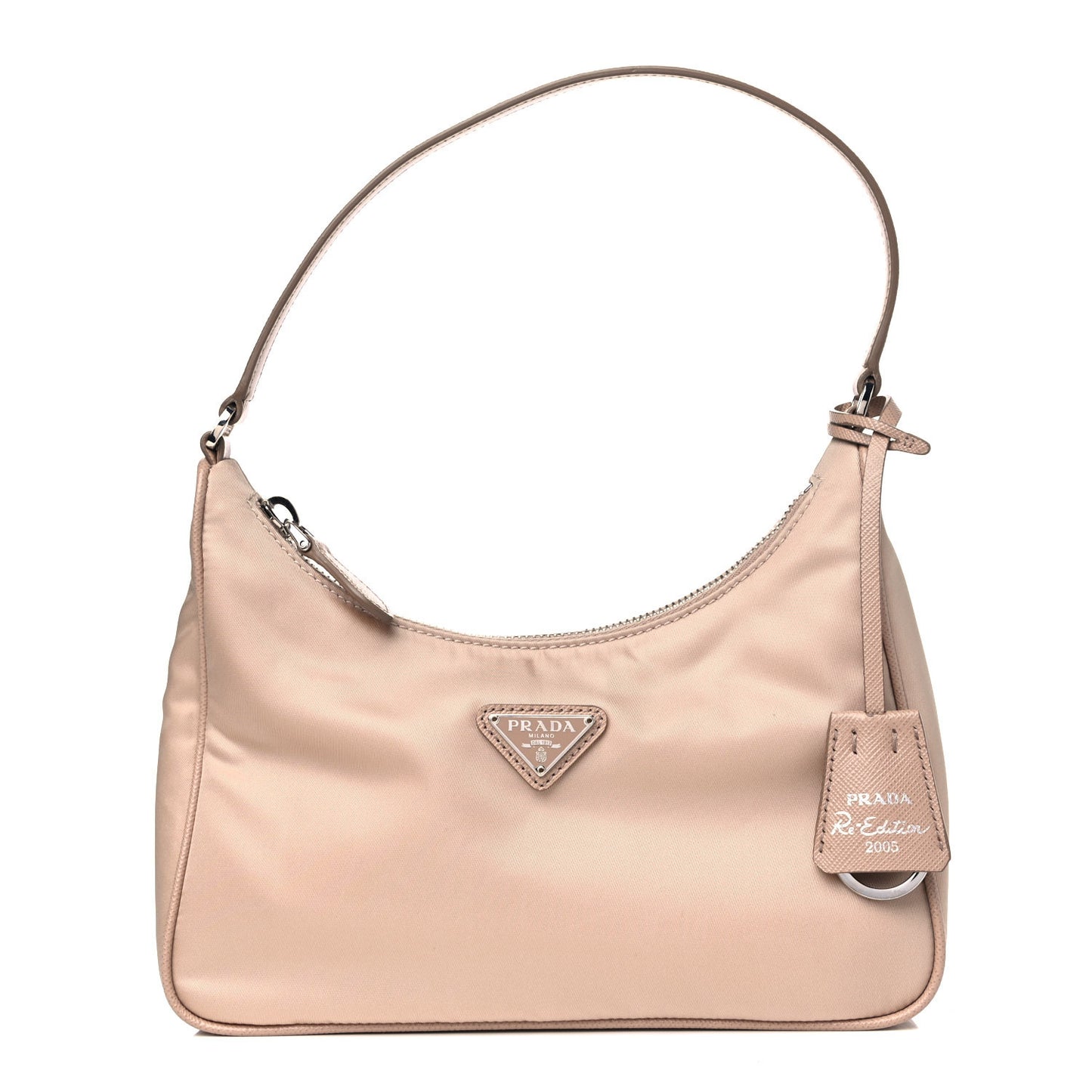 Re-Nylon Saffiano Mini Re-Edition 2005 Bag Cammeo