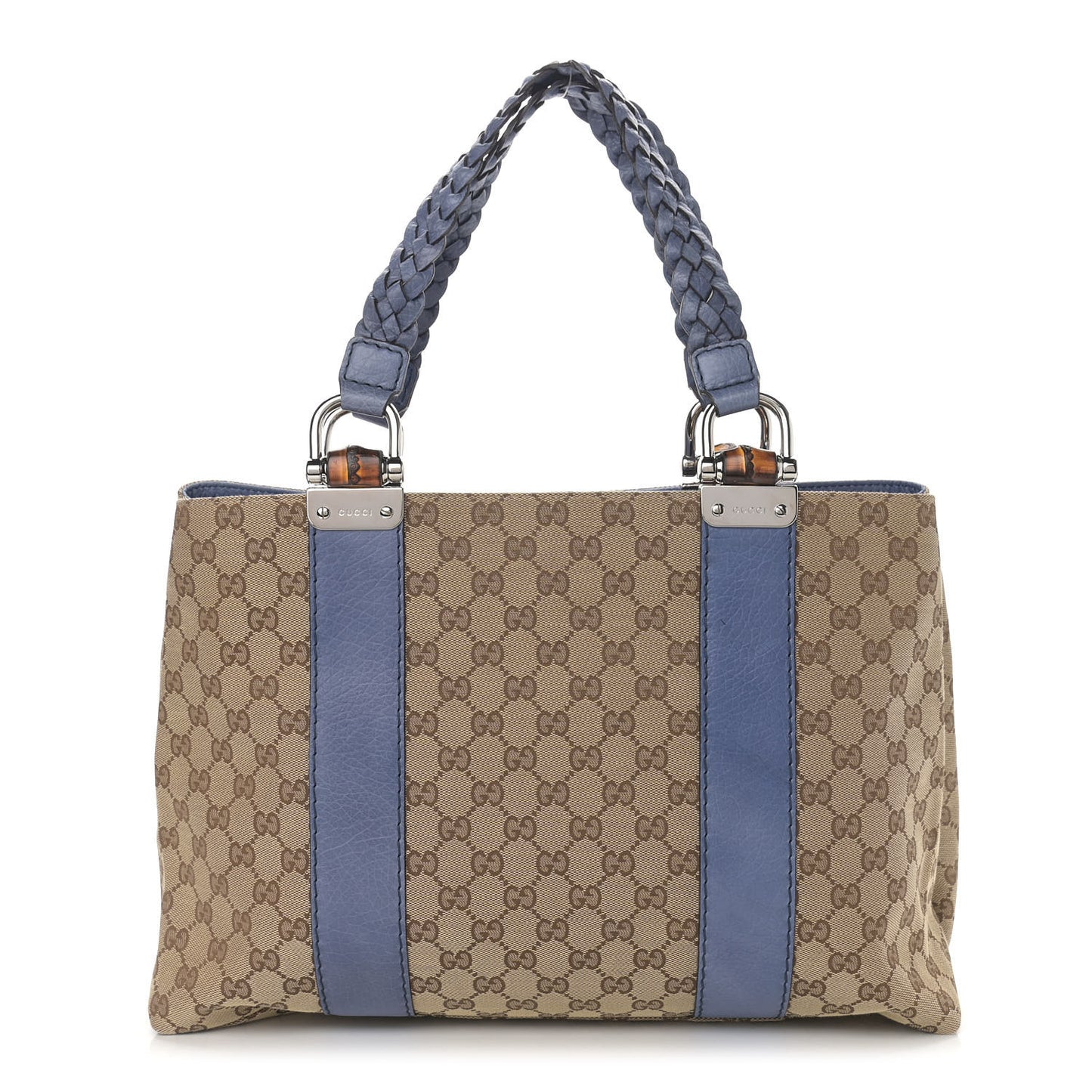 Monogram Medium Bamboo Bar Tote Blue