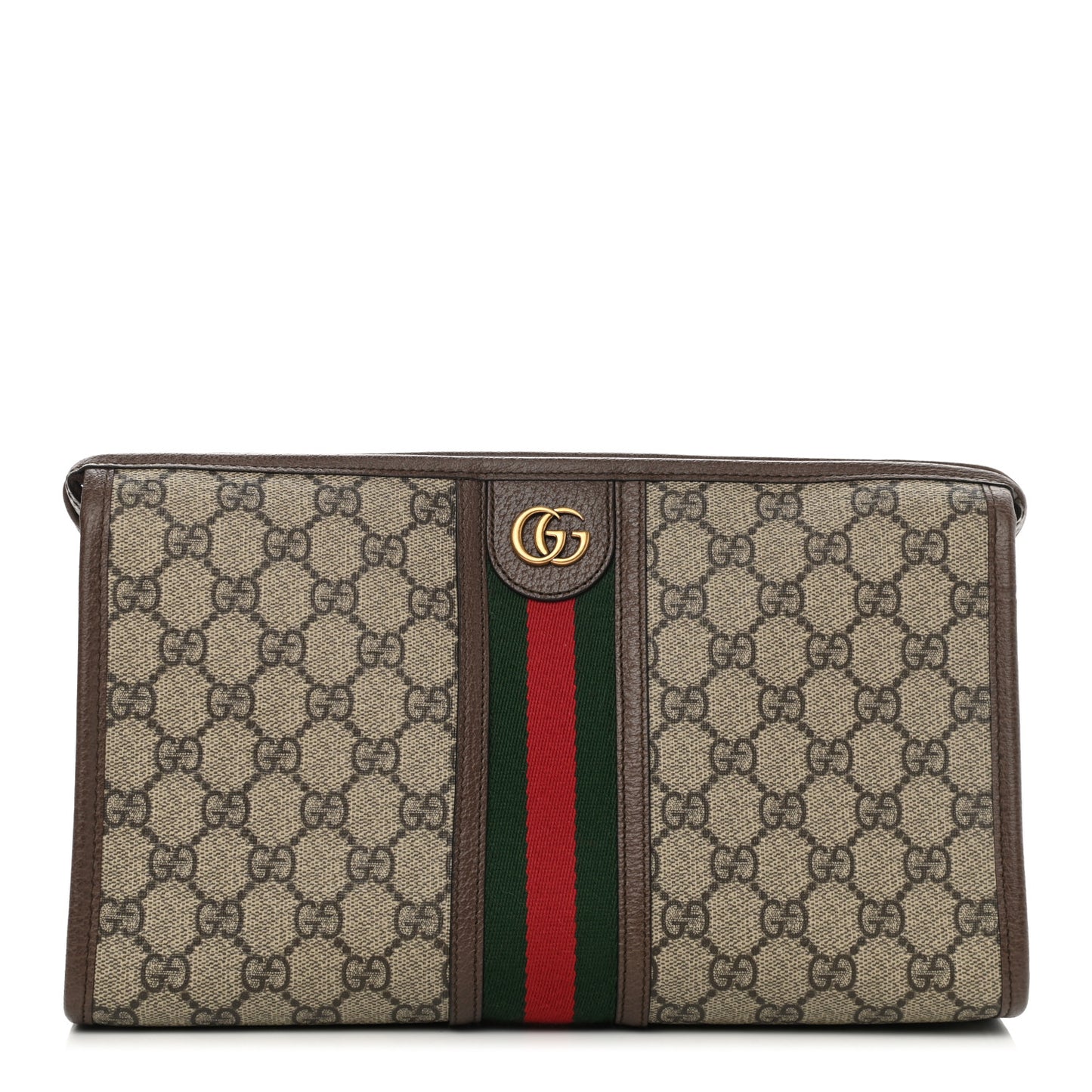 GG Supreme Monogram Web Ophidia GG Toiletry Case Beige New Acero