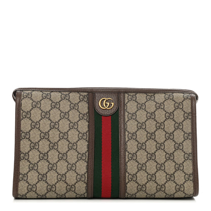 Gucci GG Supreme Monogram Web Ophidia GG Toiletry Case Beige New Acero 1 of 10