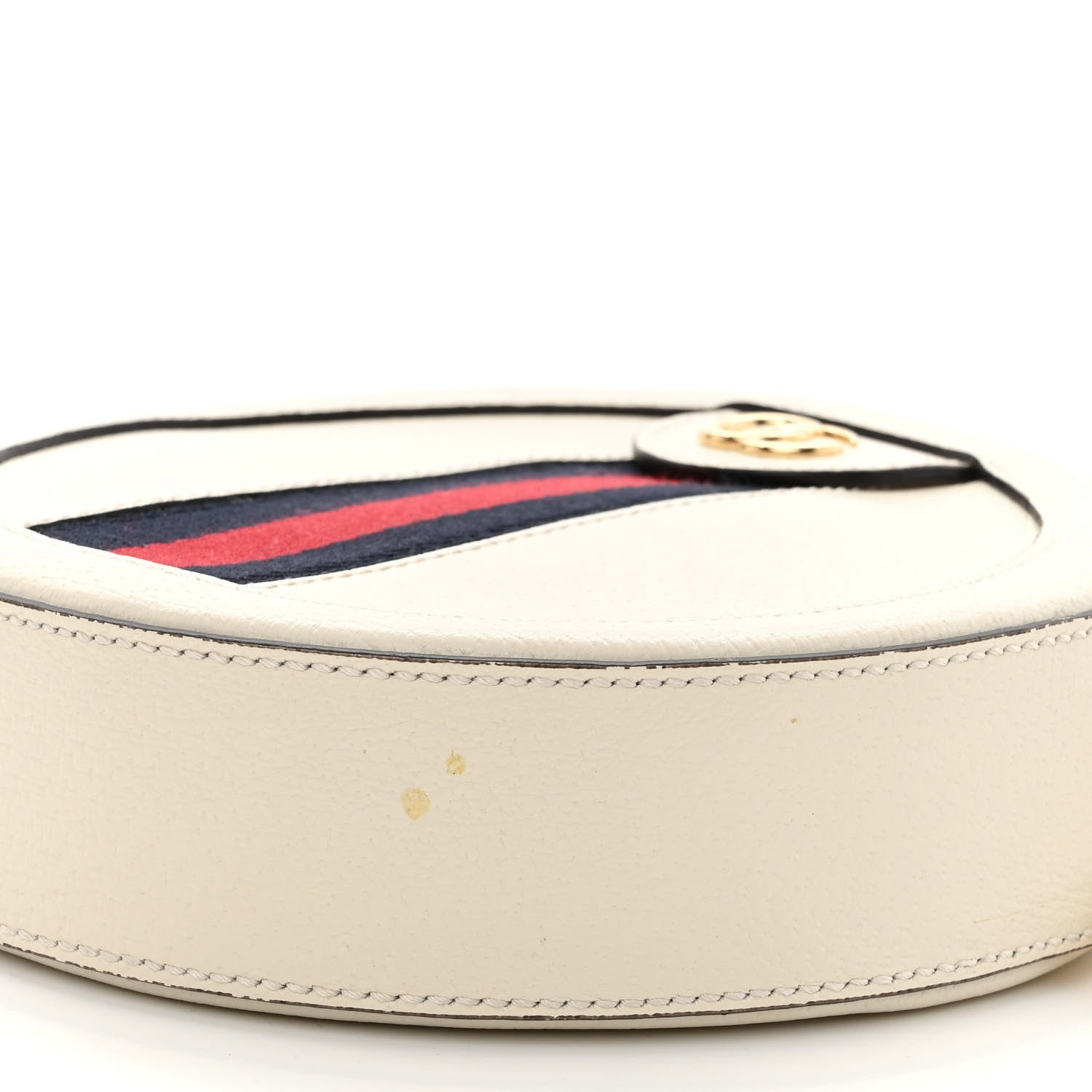 Gucci Textured Calfskin Web Mini Ophidia Round Shoulder Bag Mystic White 10 of 13