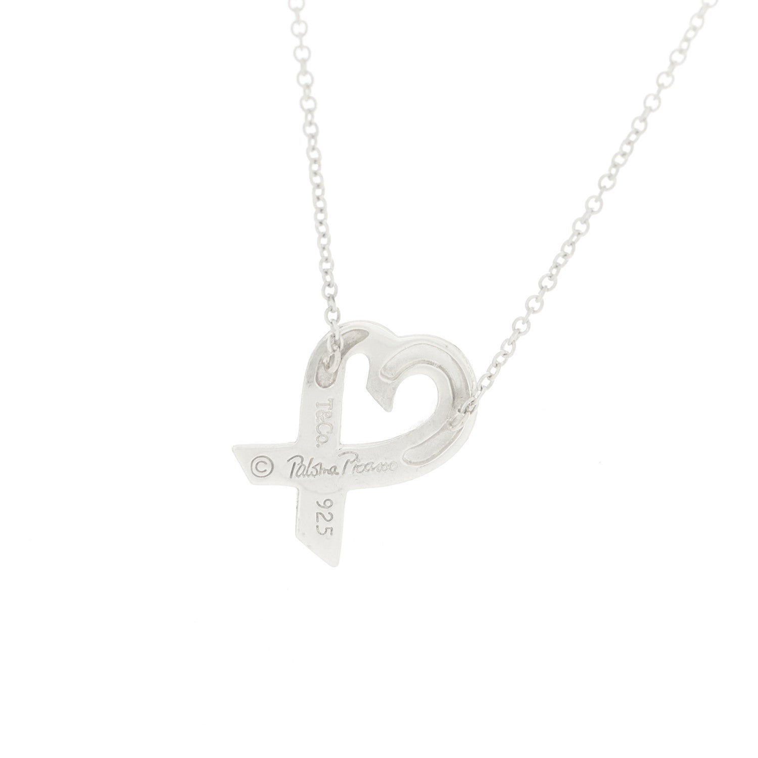 Tiffany Sterling Silver Paloma Picasso Loving Heart Pendant Necklace 6 of 6