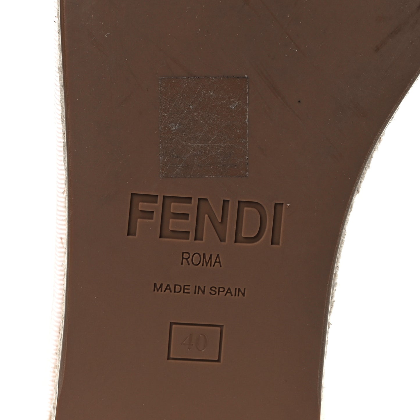 Nappa FF Embossed Espadrille Platform Sandals 40 Snow