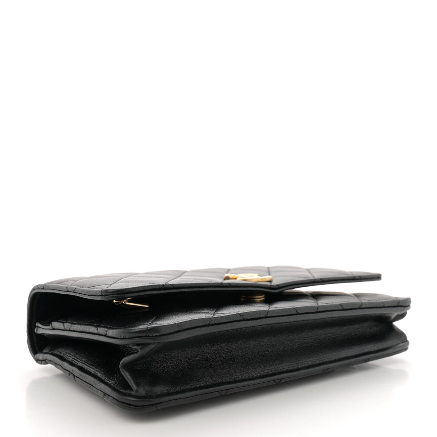 Chanel Lambskin Quilted Pick Me Up Wallet On Chain WOC Black 4 of 11