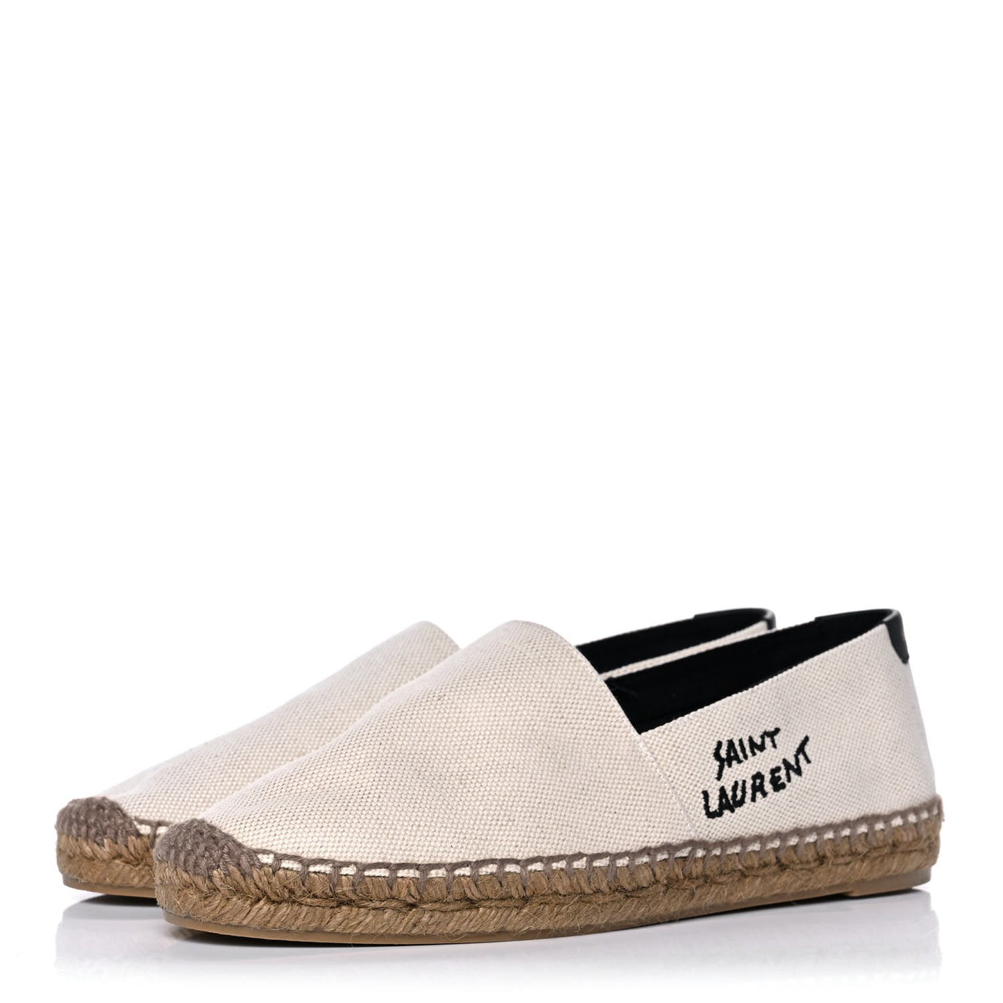 Canvas Nappa Elba Light Logo Embroidered Espadrilles 38 Panna