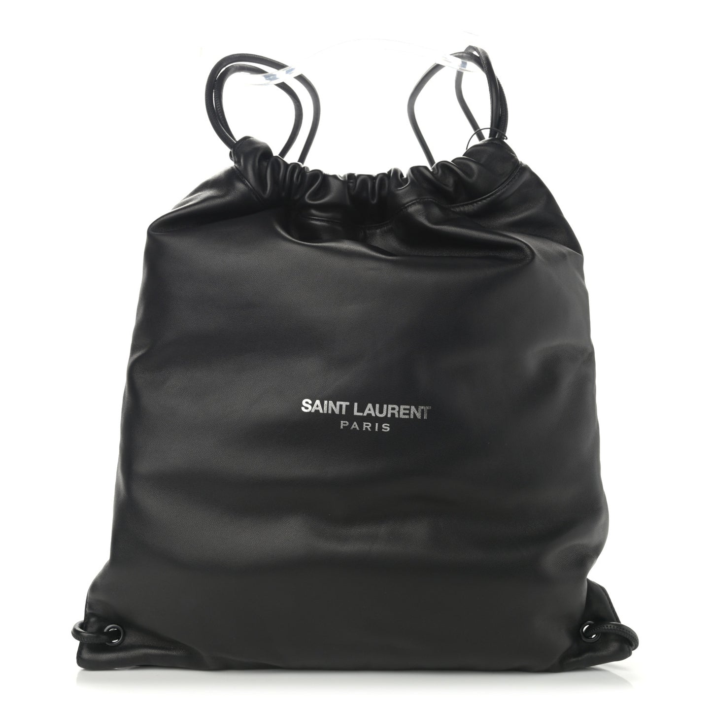 Lambskin Teddy Drawstring Bag Black