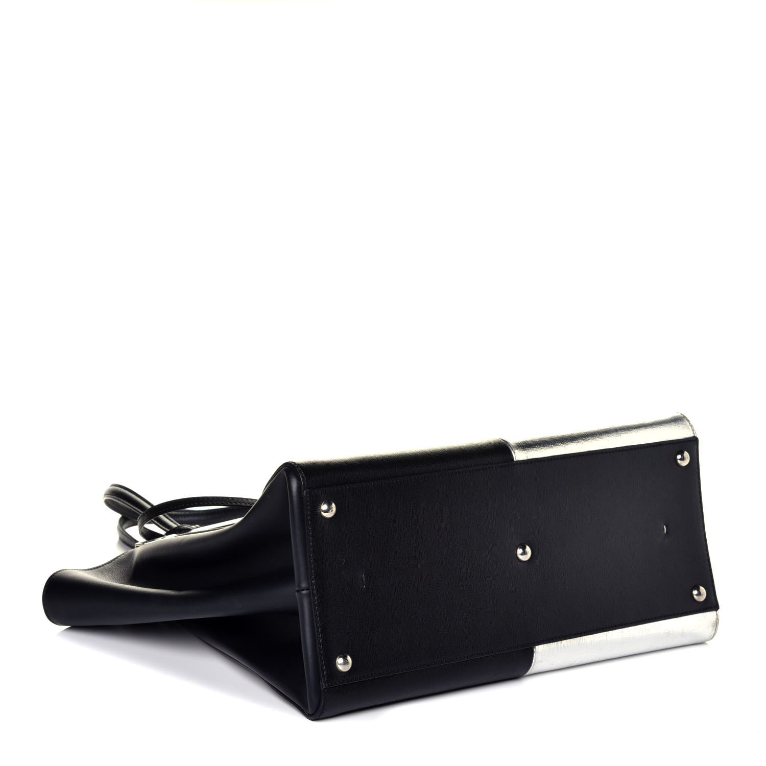Fendi Vitello Elite Bi Color 3Jours Tote Argento Black 4 of 8
