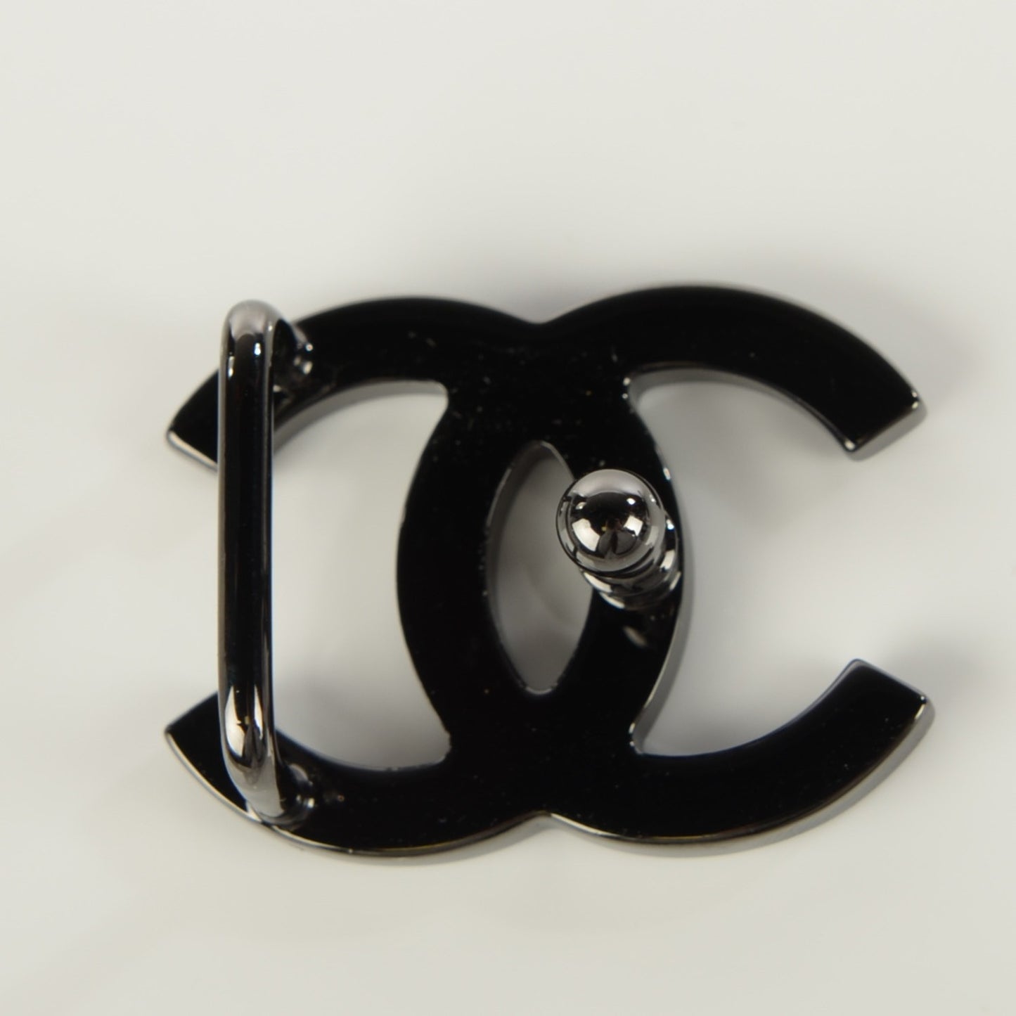 Patent Leather CC Logo Skinny Belt 90 36 Black
