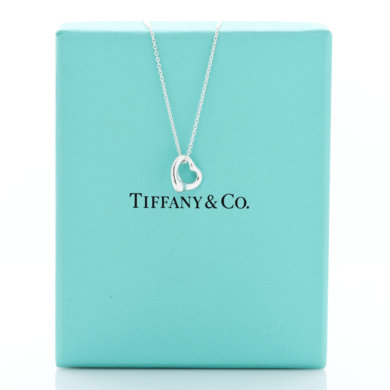 Tiffany Sterling Silver 11mm Elsa Peretti Open Heart Pendant Necklace 5 of 5
