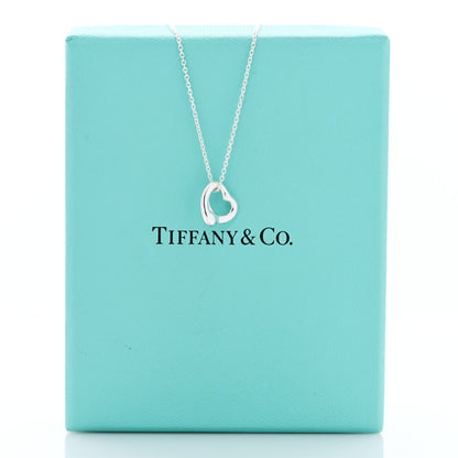 Tiffany Sterling Silver 11mm Elsa Peretti Open Heart Pendant Necklace 5 of 5