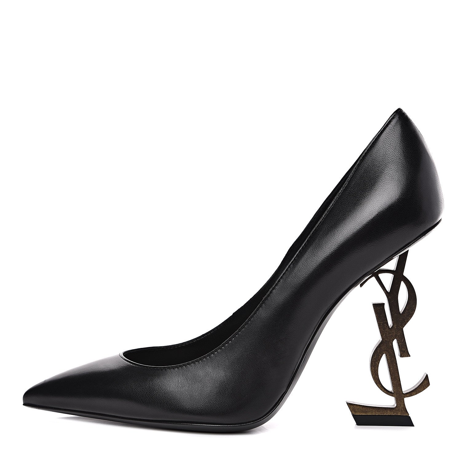 Saint Laurent Calfskin Opyum 100 Pumps 36 Black Gold 1 of 10