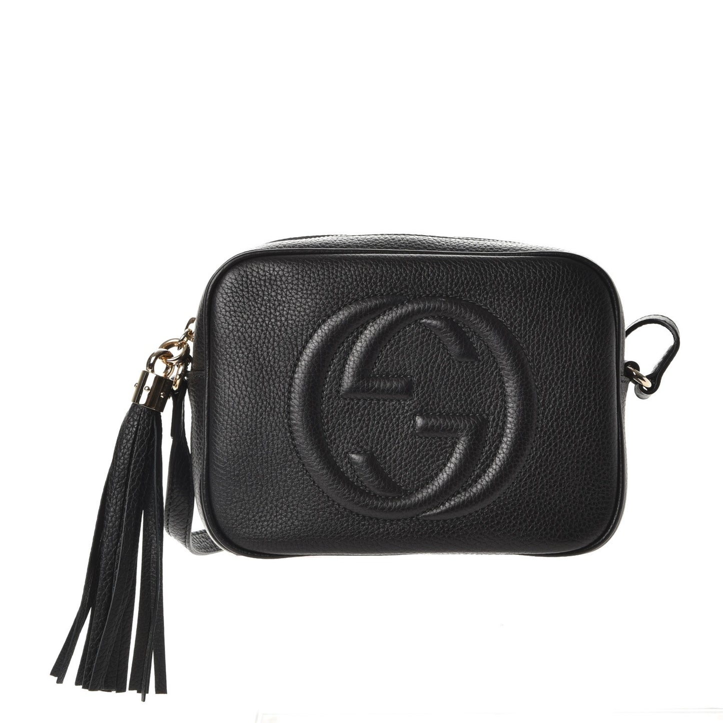 Pebbled Calfskin Small Soho Disco Bag Black