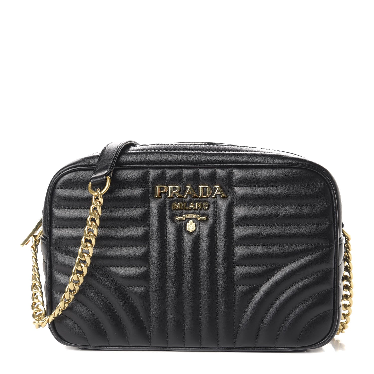 Prada Soft Calfskin Diagramme Camera Bag Black 1 of 9