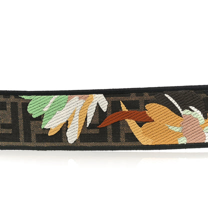 Fendi Fabric Jacquard FF 1974 Floral Embroidered Strap You Tobacco Moro Multicolor 4 of 5