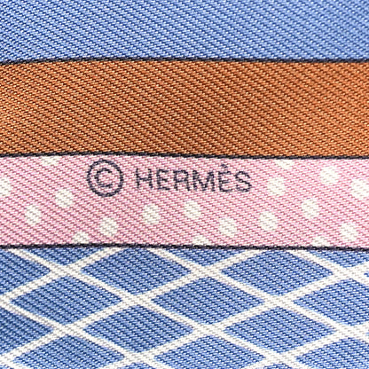 Hermes Silk Twilly Grand Theatre Nouveau Bleu Lavande Rose Vert 4 of 4