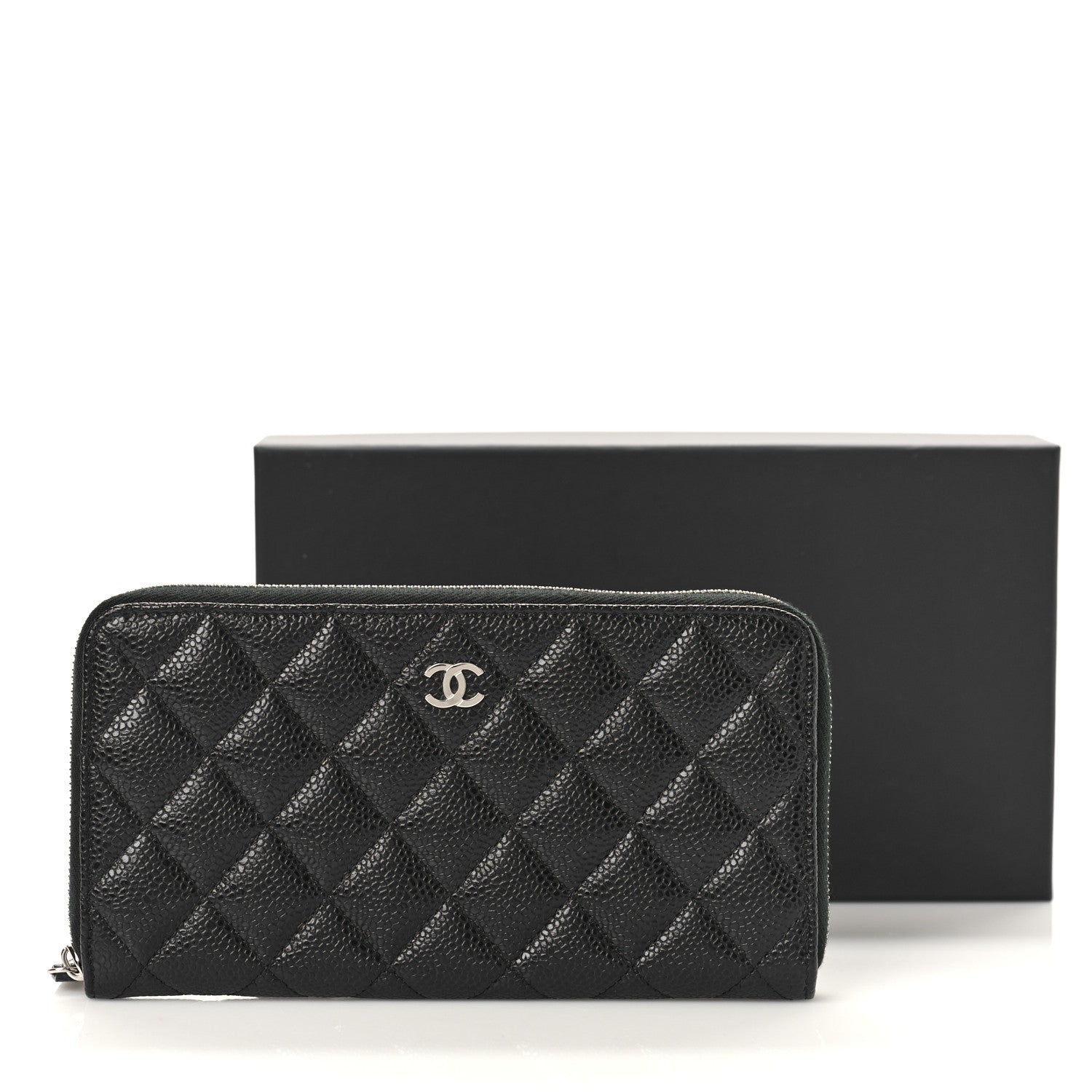Chanel Caviar Quilted Large Gusset Zip Around Wallet Black 10 of 10