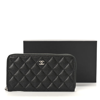 Chanel Caviar Quilted Large Gusset Zip Around Wallet Black 10 of 10