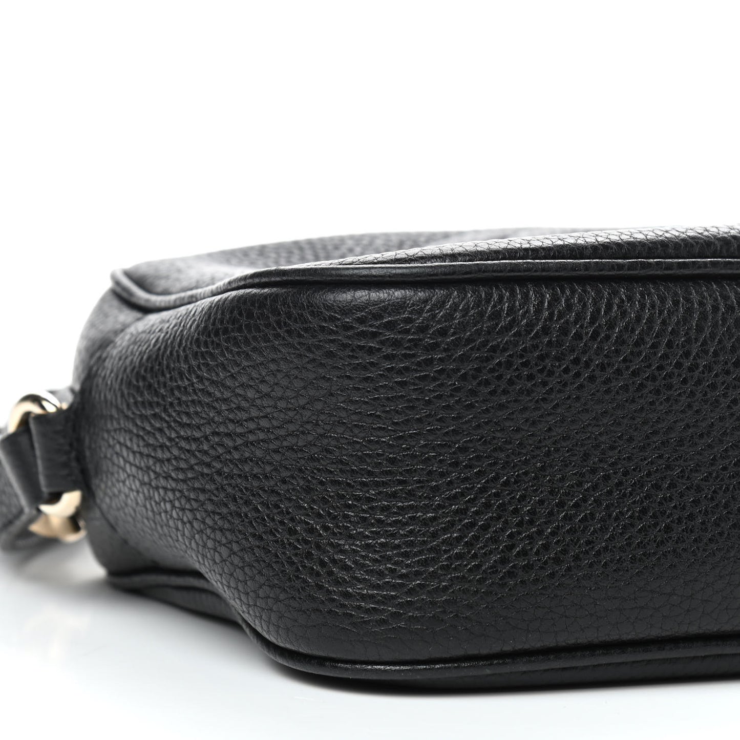Pebbled Calfskin Small Soho Disco Bag Black