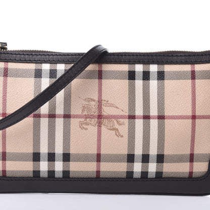 Burberry Haymarket Check Small Peyton Crossbody Clutch Bag Chocolate 6 of 8