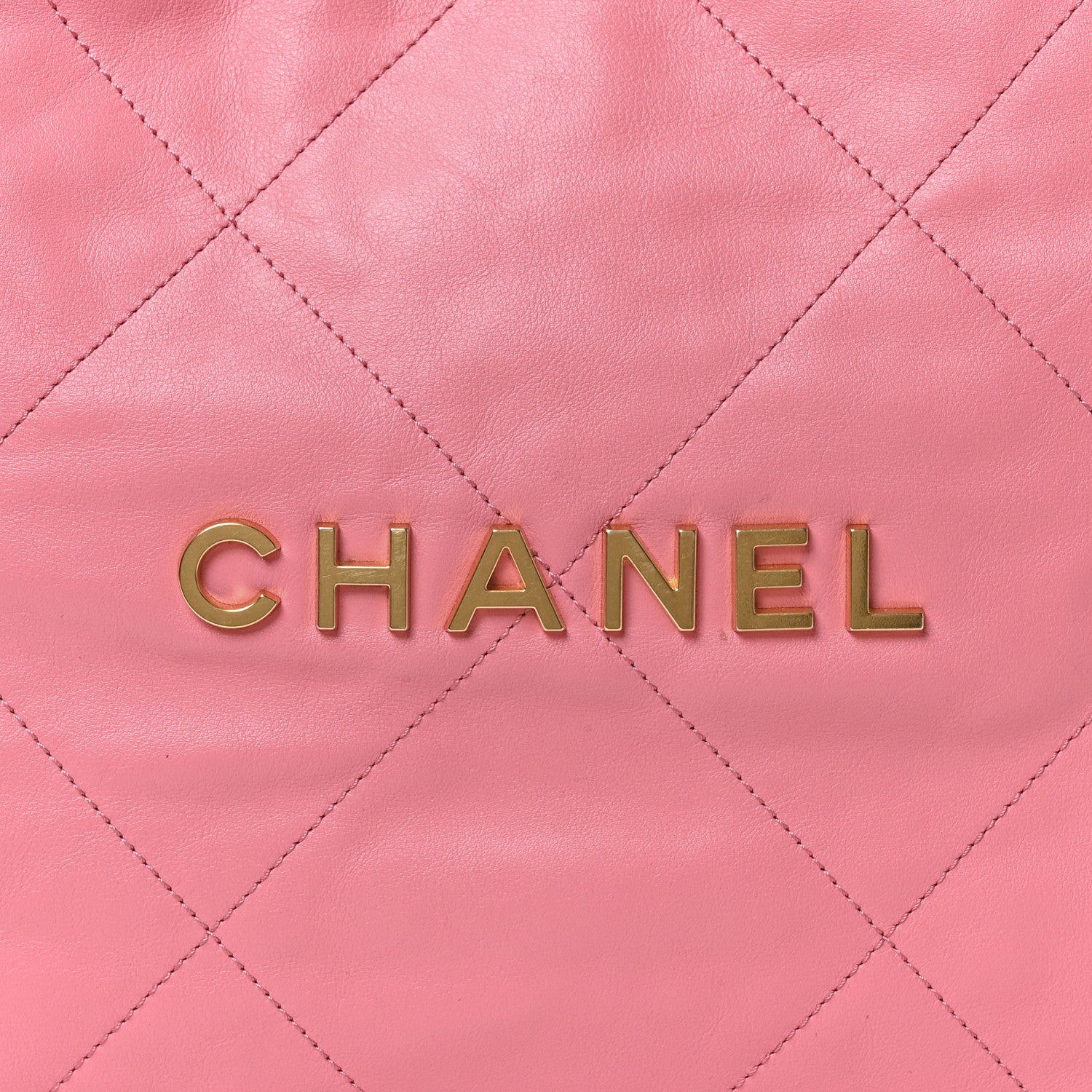 Chanel Shiny Calfskin Quilted Chanel 22 Drawstring Bag Coral Pink 9 of 11