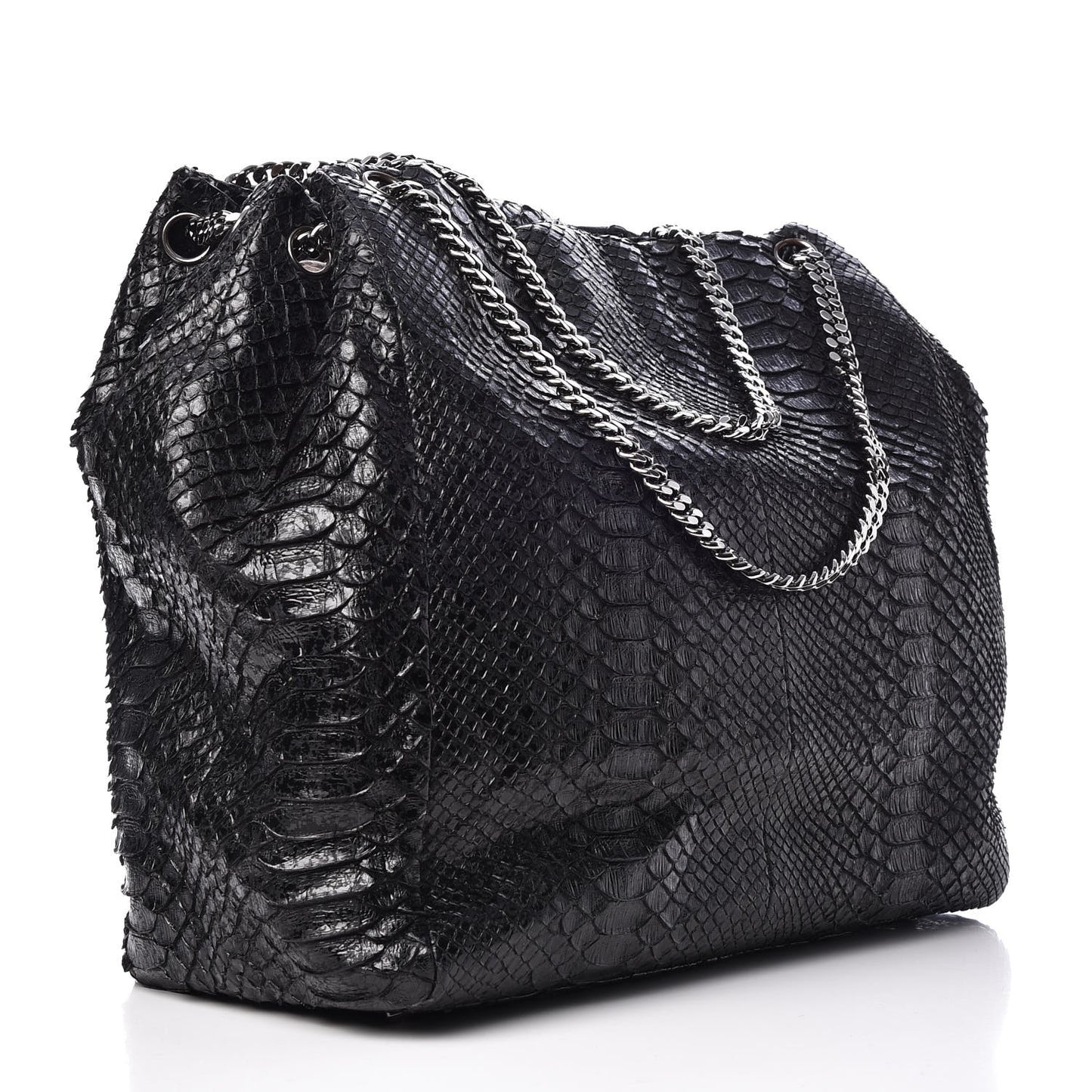 Python Accordion Tote Black