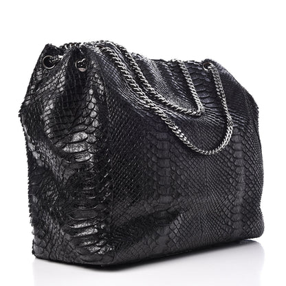 Chanel Python Accordion Tote Black 3 of 7