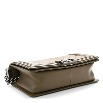 Chanel Lambskin Quilted Medium Boy Flap Khaki 4 of 10