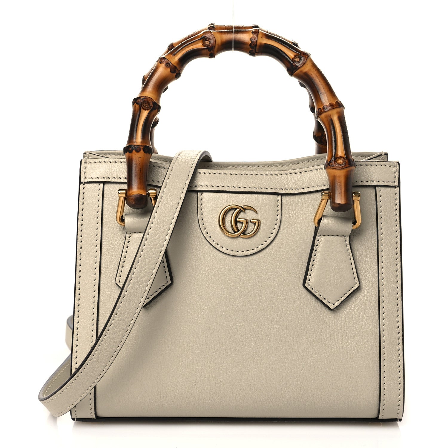 Gucci Wonka Grain Calfskin Mini Diana Tote Bag Mystic White 1 of 9