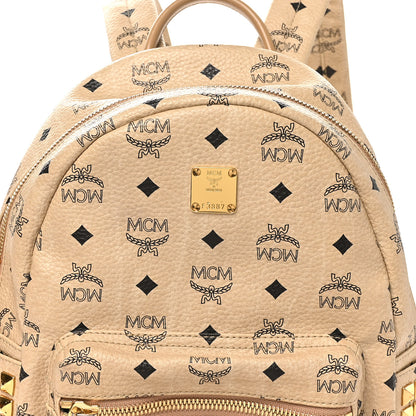 MCM Visetos Small Side Stud Stark Backpack Beige 6 of 8