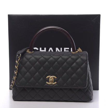 Chanel Caviar Lizard Embossed Quilted Small Coco Handle Flap Black 11 of 11