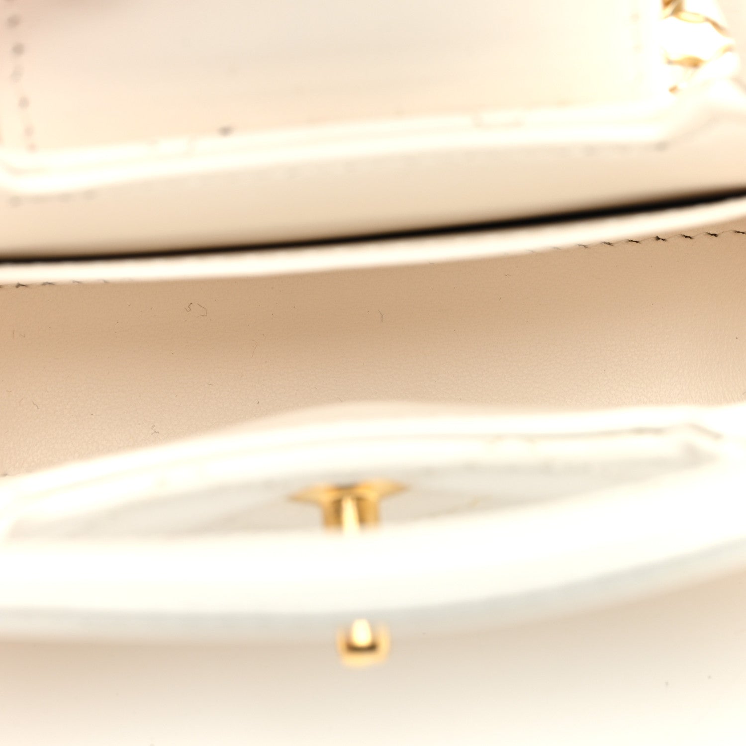 Chanel Shiny Aged Calfskin Quilted Mini Nano Kelly Shopper White 5 of 10